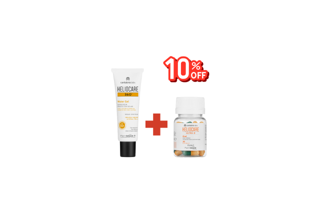 Heliocare 360 Water Gel SPF 50+ + Heliocare Ultra-D Capsules 10% discount اشتري واقي شمس الموضعي مع الكبسولات من هيليوكير بخصم 10%